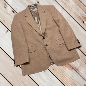 Lands End 42R tan shade 80% LambsWool 20% Camel Hair Sports Coat Blazer Jacket